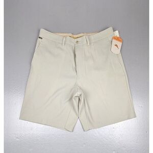 NWT Tommy Bahama Shorts Mens 32'. Flying Fishbone Silk Khaki Flat Front.